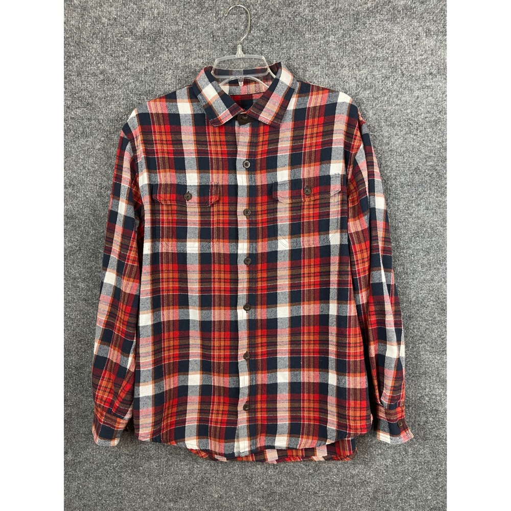 Rainforest Flannel Shirt Women's Medium‎ Red Pland Button Down  Cotton